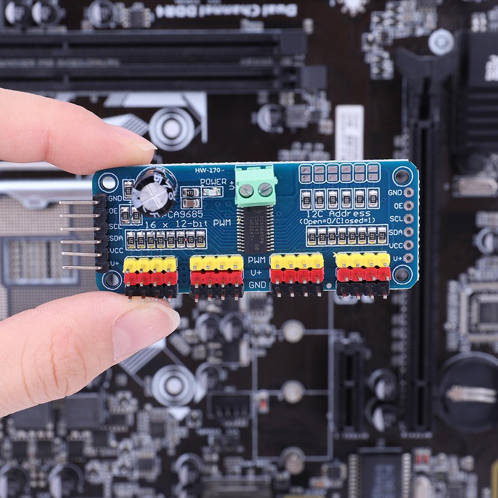 PCA9685 16 Channel 12 Bit PWM Servo Driver Board I2C Interface PCA9685 Shield Module Servo Shield for Arduino Robot/Raspberry Pi