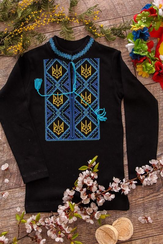 

Вишита сорочка-вишиванка – Довгий рукав, Чорний інтерлок, Будь-який сезон, 9943-015-22V HC 86 синій