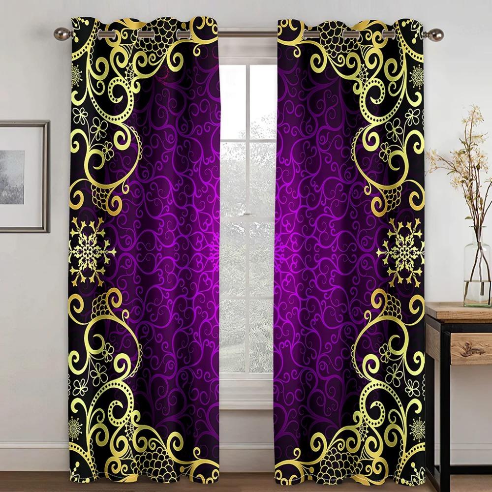 Cortinas Baratas Personalizadas de Gran Tamaño Rojas Elegantes Boho Barrocas de 2 Piezas Finas para Sala de Estar Dormitorio Cocina Oficina Decoración de Cortinas de Ventana