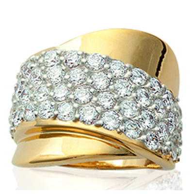 Vergoldeter Ring „Göttin“ aus Weißgold – 16 mm