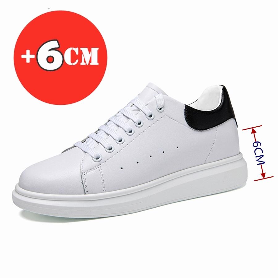 Fashion Brand Men's Shoes Couple Invisible Increase White Shoes Insole 6cm Elevator Shoes Men's Business Casual Leather Shoes Heighten