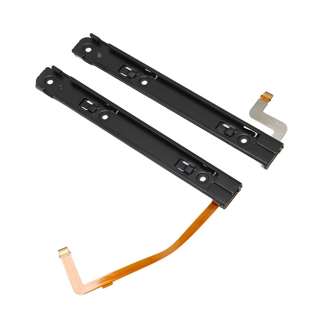 1 Paar Spielkonsolen-Schiebeschienen Professionelle Ersatz-Metallschiebeschienen mit Sensor-Flachbandkabel für SWITCH OLED-Host