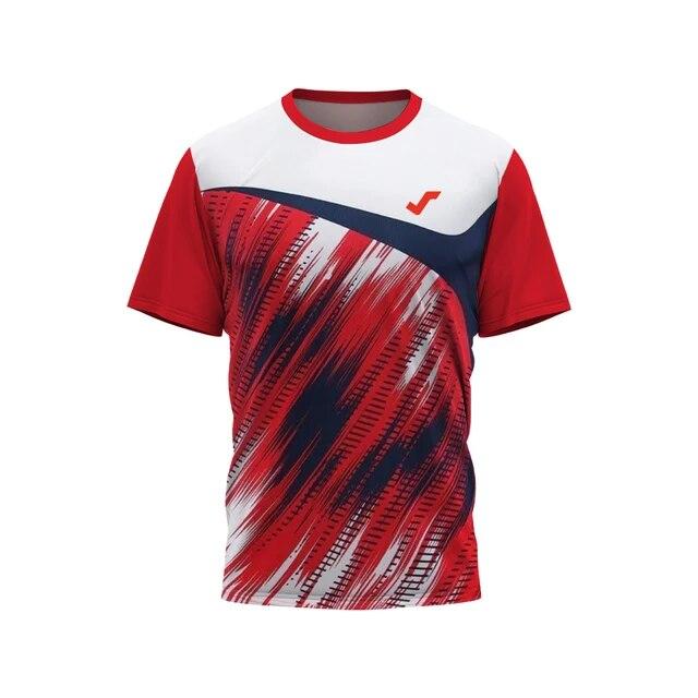 

Новая мужская дышащая одежда для тренировок по бадминтону, быстросохнущая спортивная одежда на открытом воздухе с короткими рукавами для бега, фитнеса, женская спортивная одежда для тенниса M