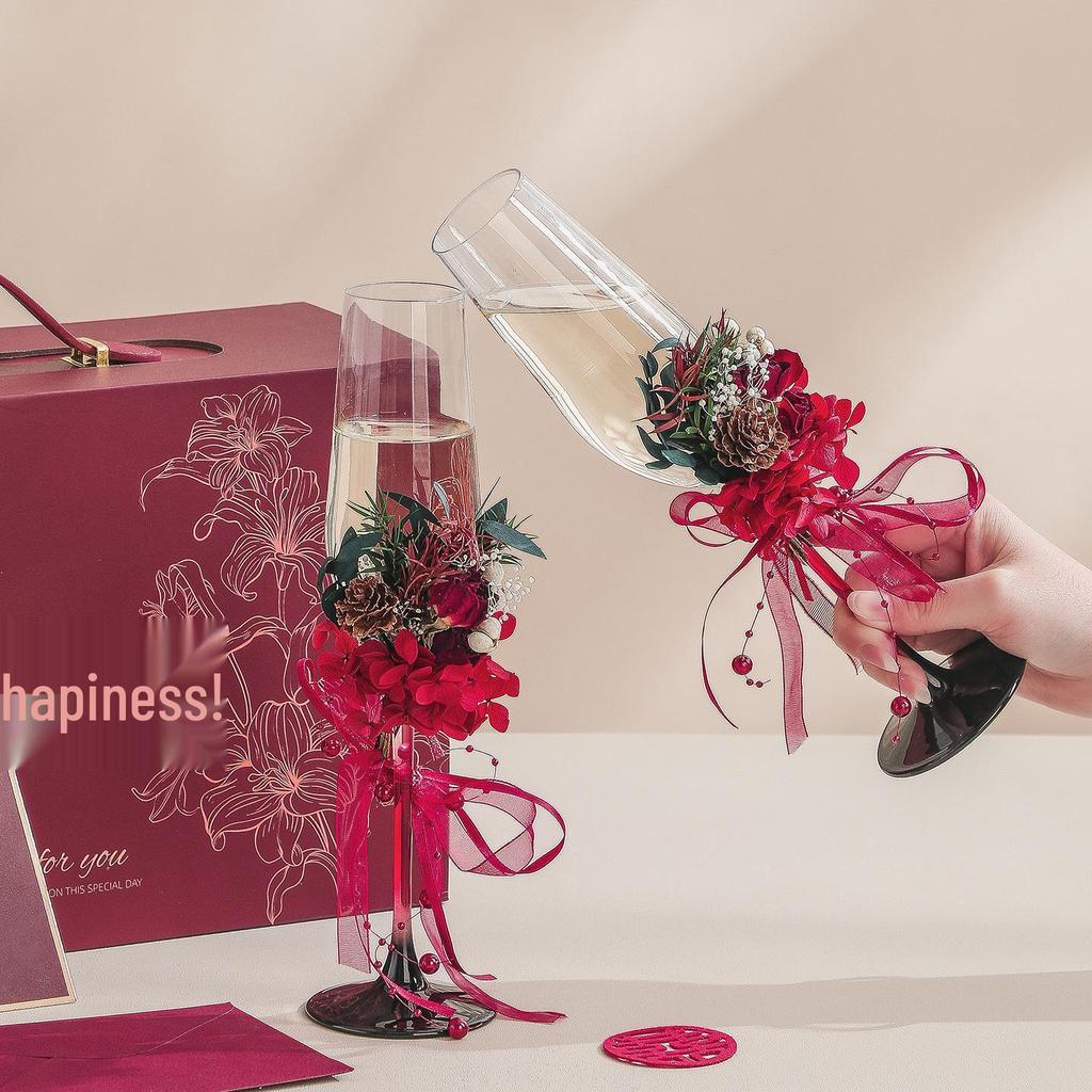 Luxus Sekt- und Rotweinglas-Set - Perfektes Geschenk für frisch Verheiratete, beste Freunde oder Schwestern zur Verlobung