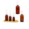 Brown Glass Nasal Spray Bottle with Fine Mist Pump - Portable and Multi-Specification Medicine Container