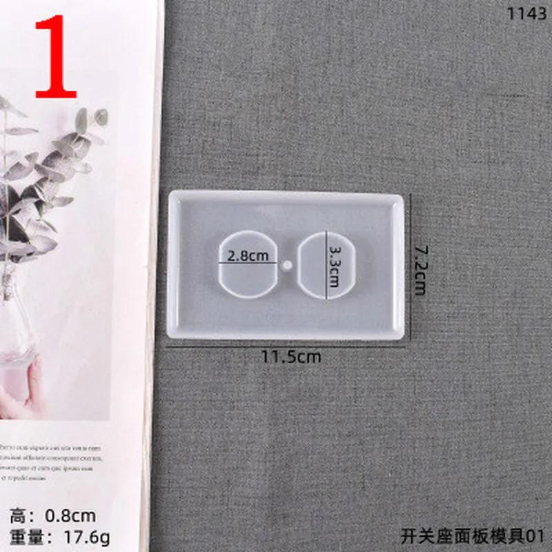 1PC Switch Board Silicone Mold Socket Panel Casting Mold Double Hole Square Single Hole Rectangle for DIY Handmade