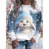 European and American Cross-border Christmas Element Printed Round Neck Long-sleeved Pullover Loose Fashionable Sweatshirt