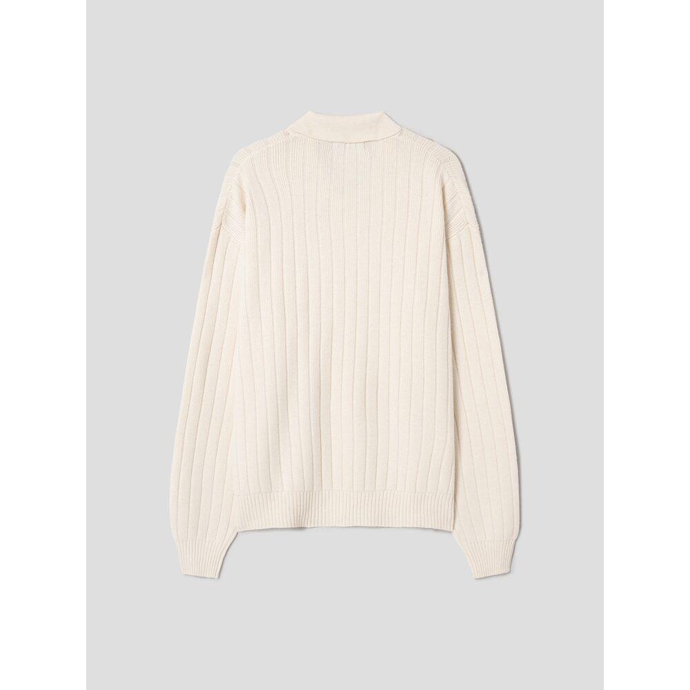 8SECONDS Modified Ribbed Loose Fit Collar Pullover Ivory
