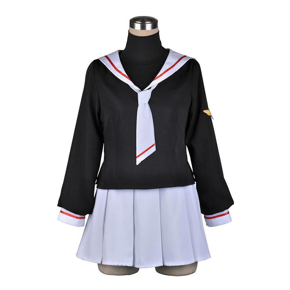 Cardcaptor Sakura Kinomoto Sakura Daidouji Tomoyo Uniform Cosplay Costume with Tomoeda Elementary School Halloween Costume [XITONGTANG] Wig, Costume,