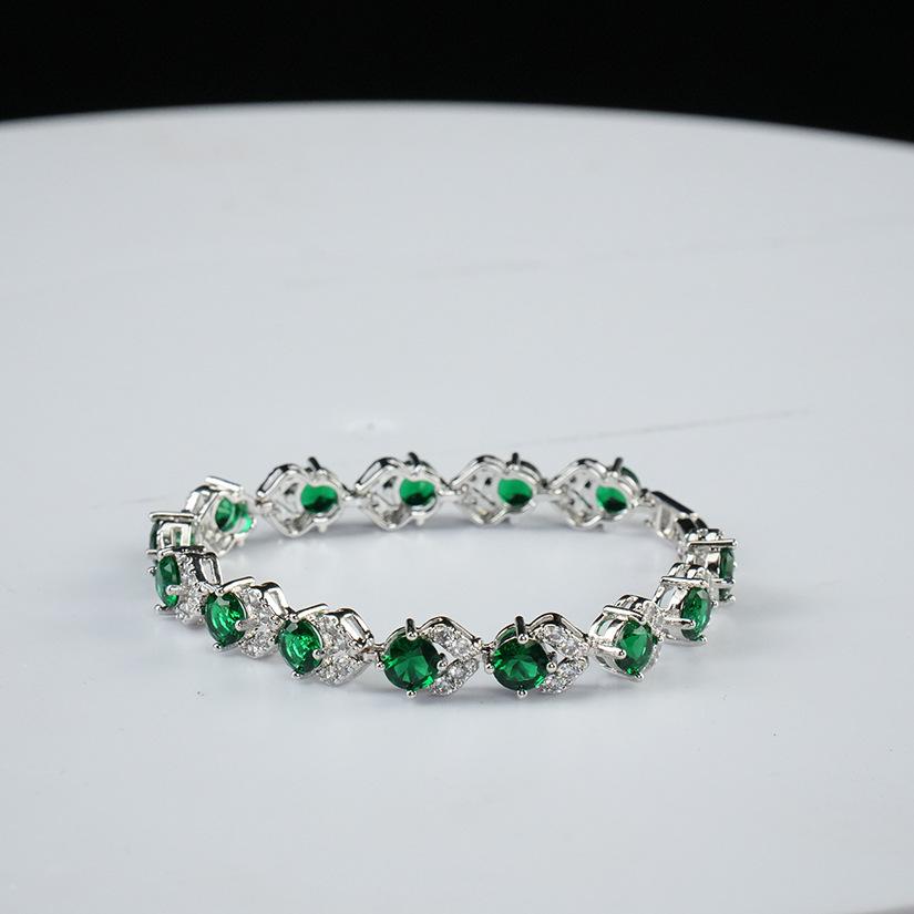 

Женский Универсальный Нишевый Высококлассный Ювелирный Темперамент Великолепный Позолоченный Зеленый Ювелирный Браслет