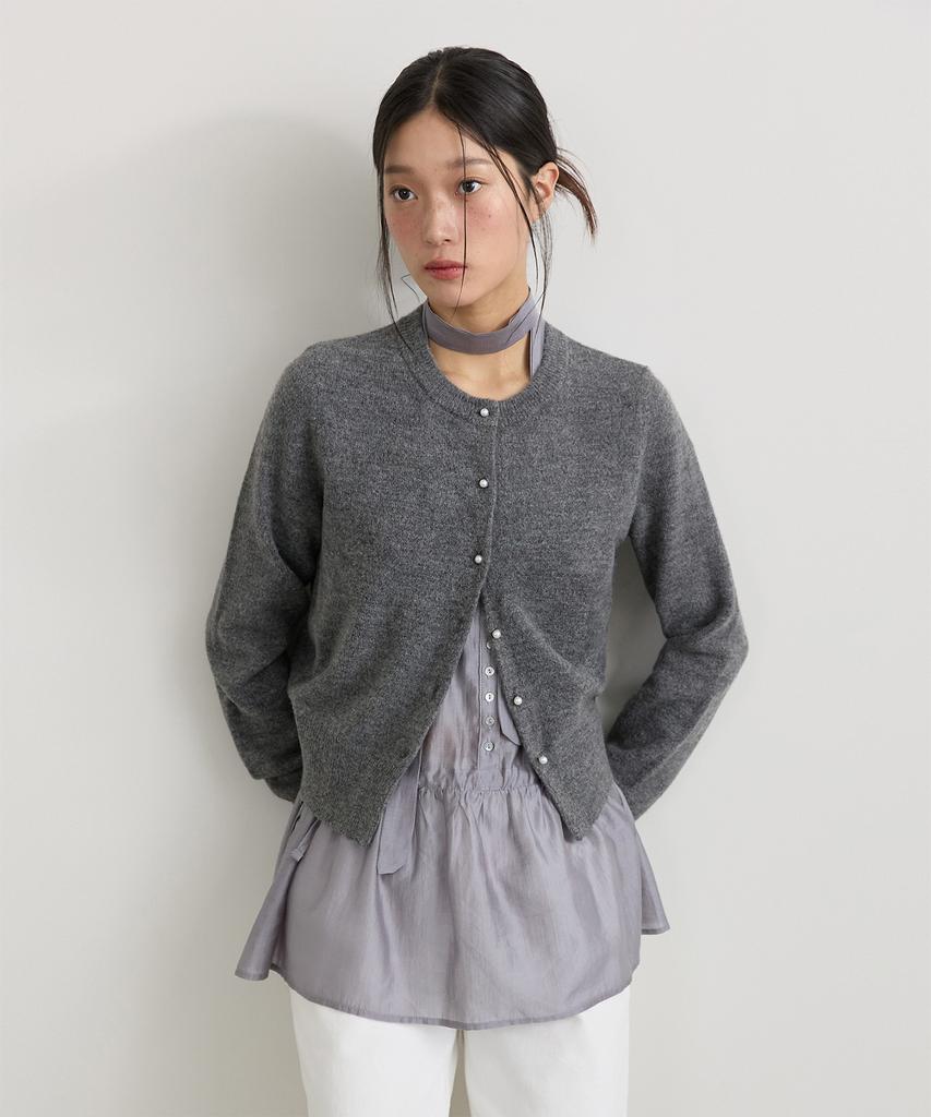 TMAKER Signature Pearl Button Cardigan Gr