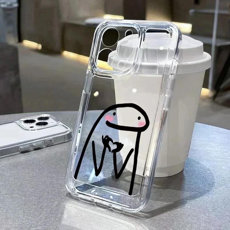 Funny Man Soft Clear Phone Case For iPhone 11 12 13 14 15 Pro Max Middle Finger iPhone 7 8 Plus X XR XS Max Shockproof Cover