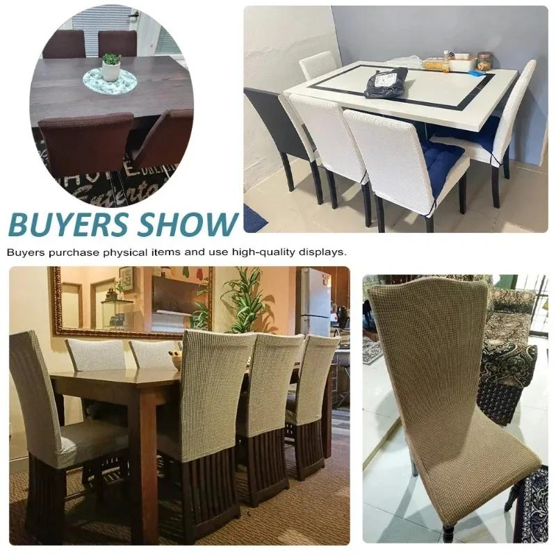 Thickened Jacquard Chair Covers Backrest Adjustable Seat Covers Stretch Spandex Dining Room Table Extenble Chairs Pad Case 2024