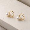 1 Pair Clip Earrings for Women, Simple Round Faux Pearl Earrings, Non Pierced Ear Clips for Dating Banquet Dance