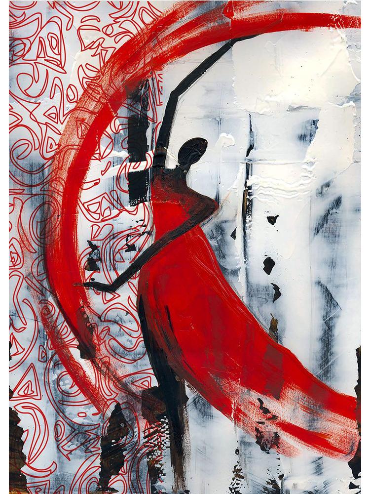 

Абстрактная этническая страсть, танцевальный постер, холст, картина, танцовщица с красным платьем, настенное искусство для гостиной, украшение для дома, Куадрос 40x60cm No Frame