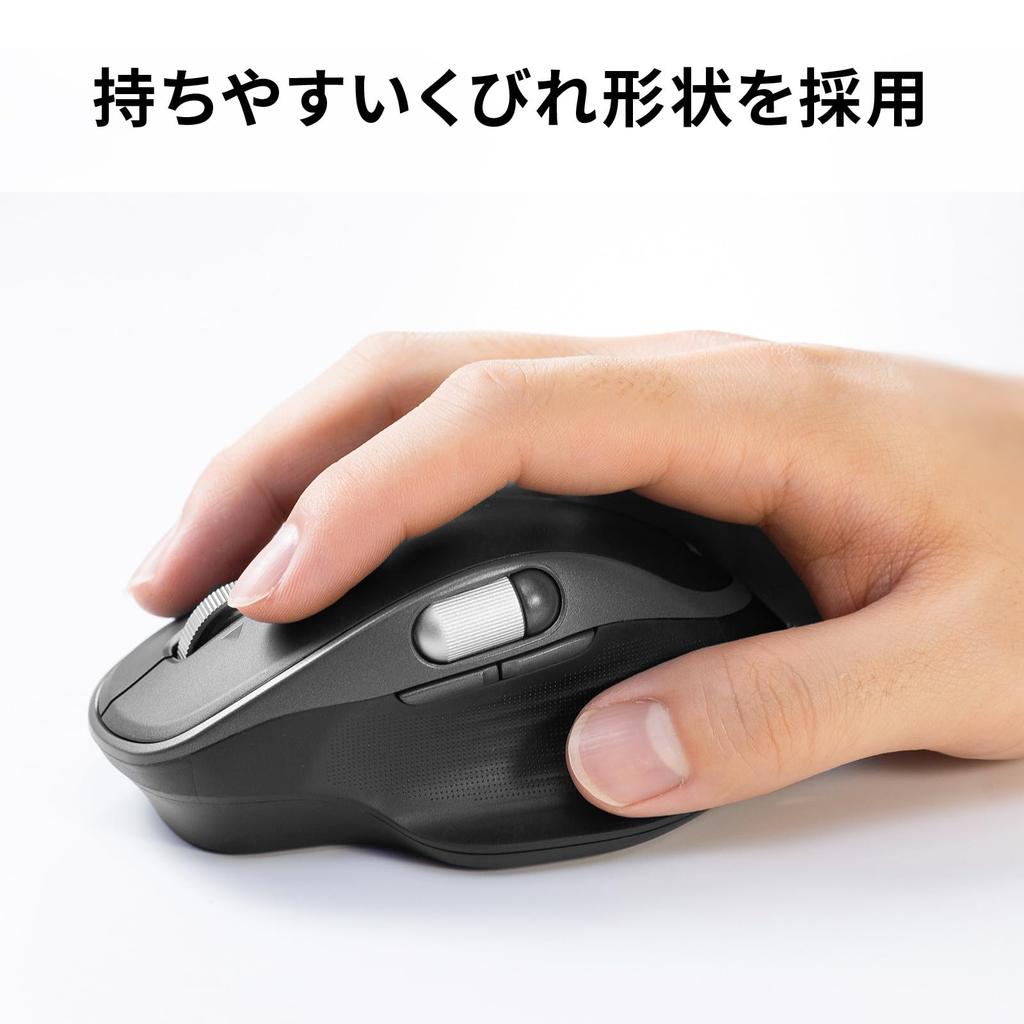 SANWA SUPPLY Bluetooth Wireless Mouse Tilt and Side (with High-speed Scroll, Wheel, Wheel) MA-WBIRS635BK