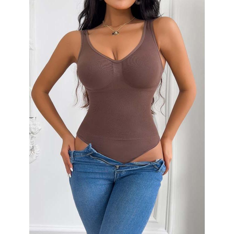 V Neck Waist Cinching Slimming Bodysuit Shapewear For Women