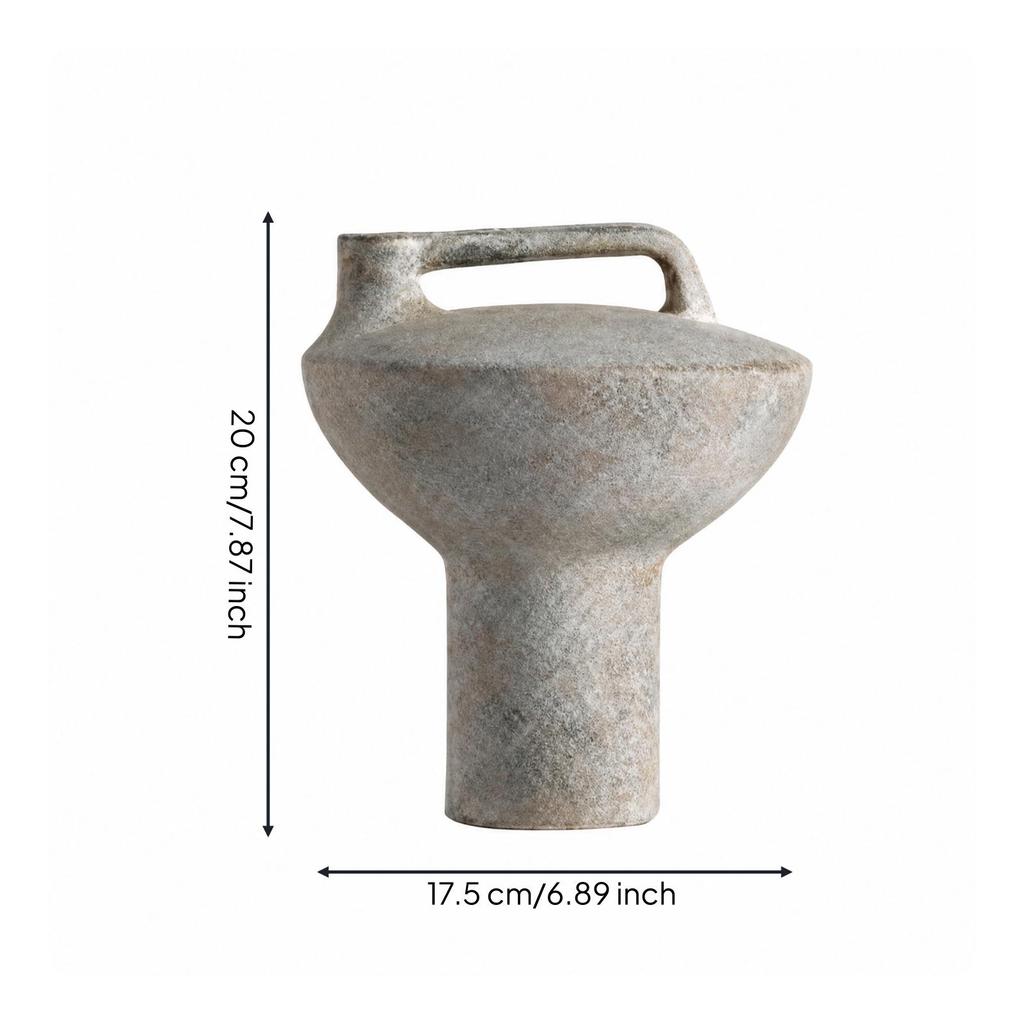 Sculptural Decorative Vase Geometric Textured for Living Room, Shelf Display,