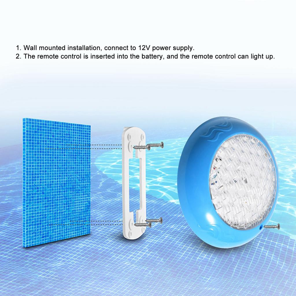 LED Pool Light IP68 Waterproof AC  12V 35W with Remote Control for Outdoor Swimming Pools