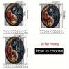 2pcs   2D Flat Printing Curtains with Yin Yang Red And Blue Dragons Pattern for Home Decor. Grommet Curtains Made of Suede
