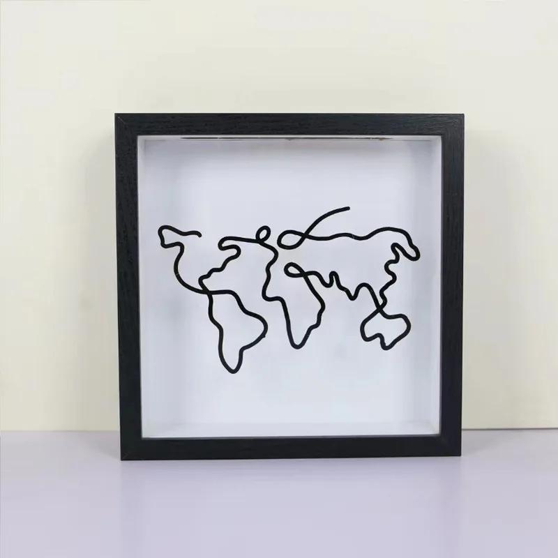 Travel Adventure Archive Box Ticket Bank Money Box Piggy Wooden Coin Saving Kids Fund Box Postcard Souvenir Wall Picture Frame