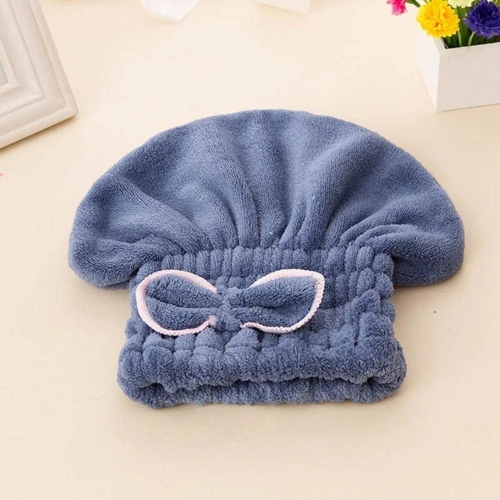 1pcs New Microfiber Bathrobe Dry Hair Cap Coral Fleece Bath Thickened Princess Hat Super Absorbent Dry Hair Cap