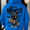 Classic Hand-Drawn Cartoon Character Pattern Letter Print, Fashionable Casual Sports Hoodie, Loose, Comfortable and Warm Style