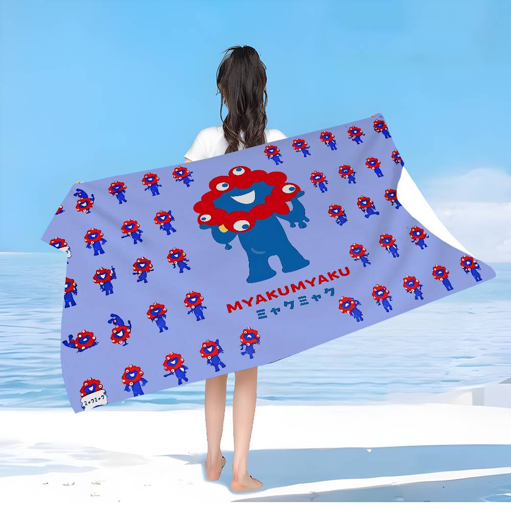 Cartoon M-Myaku-Myaku Anime Beach Swimming Towel Soft Absorbent Washcloth Children's Gifts For Kids Travel Camping Gym