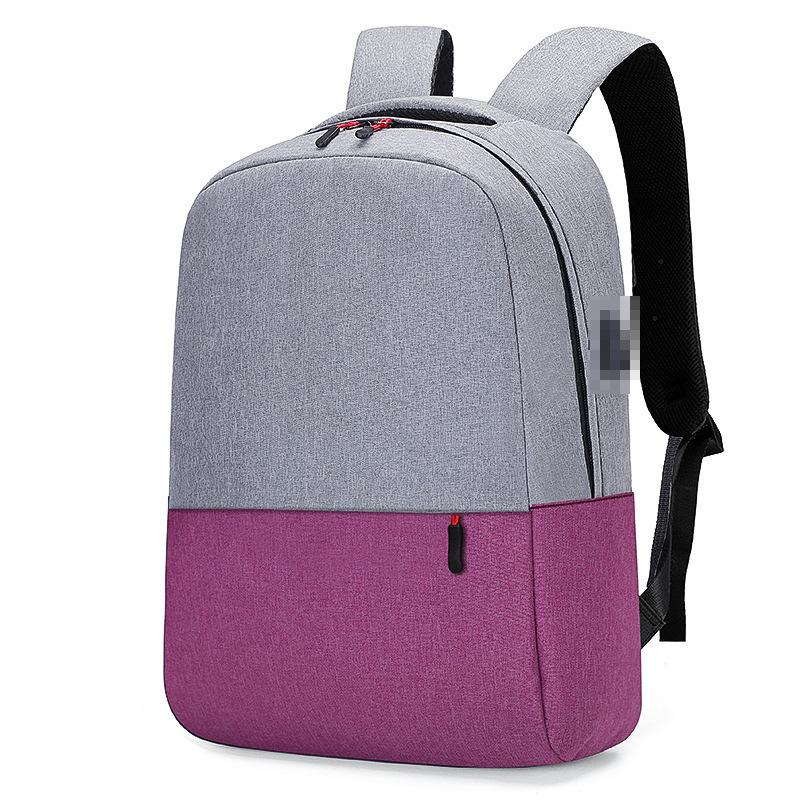 Schoolbag backpack men's wholesale new simple fashion anti-splashing leisure business backpack contrasting color large-capacity computer backpack
