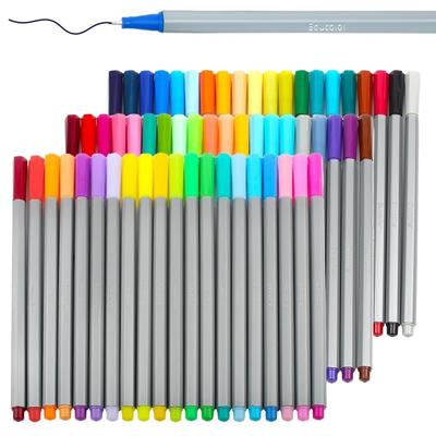 60 Colors Fibre Tip 0.4MM Colored Fineliner Pen Fine Point Sketch Drawing Marker Perfect for Coloring Books for Adults