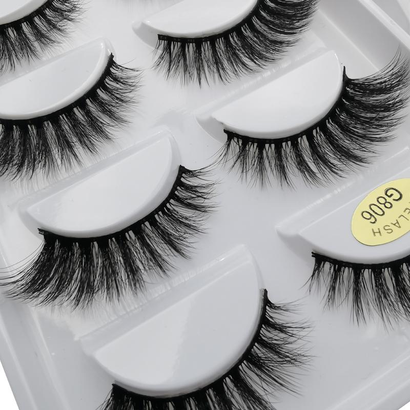 5 Pairs Multipack 3D Mink Lashes False Eyelashes Handmade Wispy Fluffy Long Lashes Natural Eye Makeup Tools Eye Lashes G806
