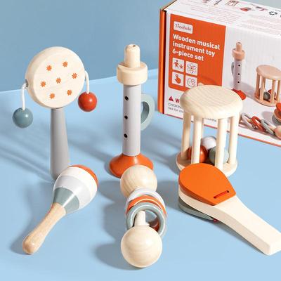 Baby Holz Handrassel & Krippenmobile - Frühpädagogisches Beruhigungsspielzeug