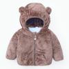 Infant And Toddler Bear Ears Cute Jacket Solid Color Hoodie Jacket Kids Sweater