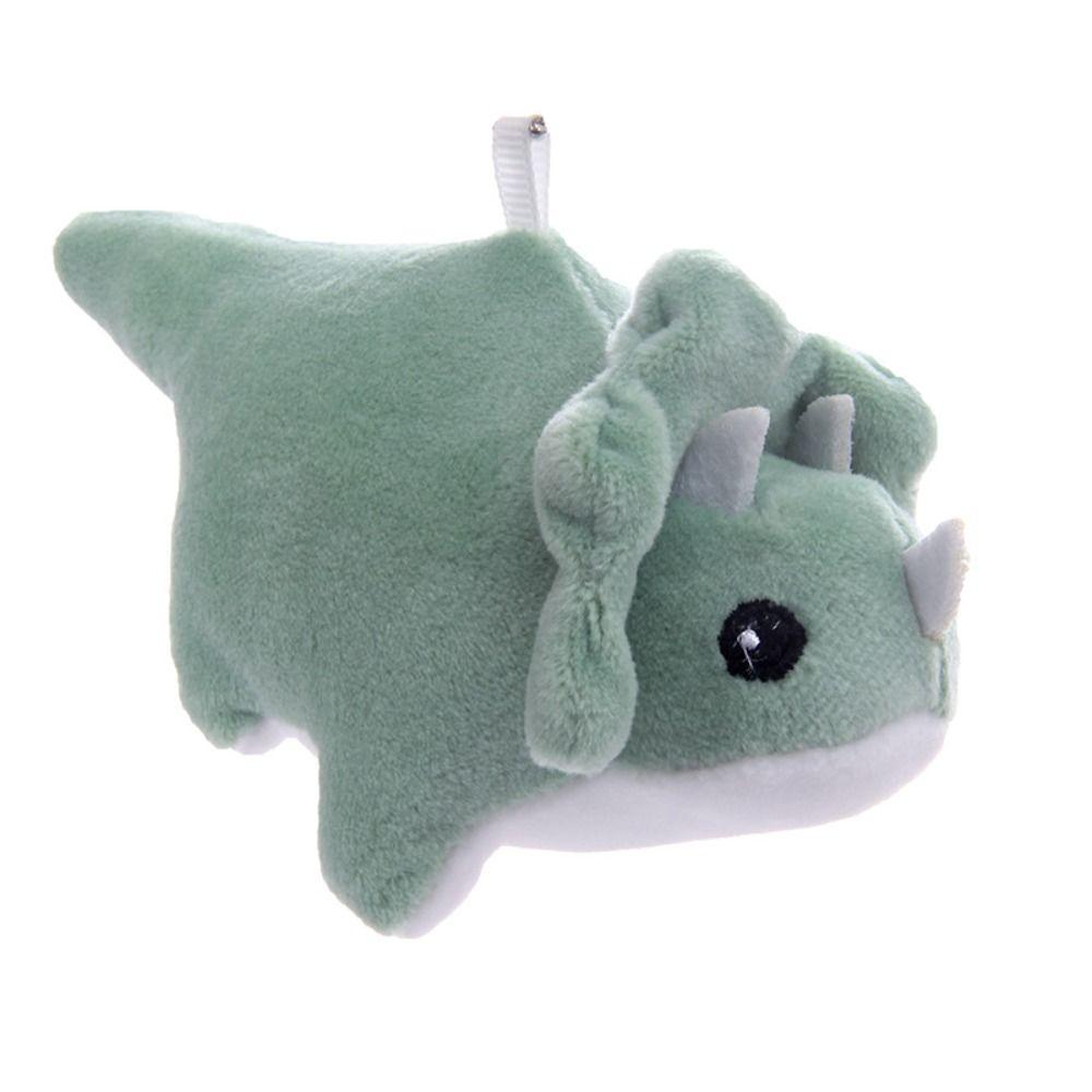 

Cartoon Dinosaur Plush Keychain Soft Crocodile Bag Pendant Creative Dinosaur Doll Pendant Gift green-triceratops