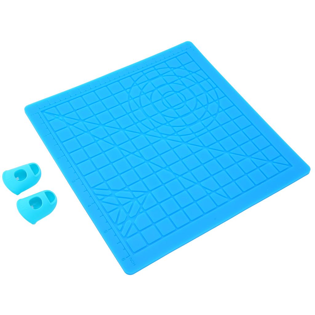 3D Design Mat Durable Elastic Flexible Convenient Silicone Template Pad with Finger Caps