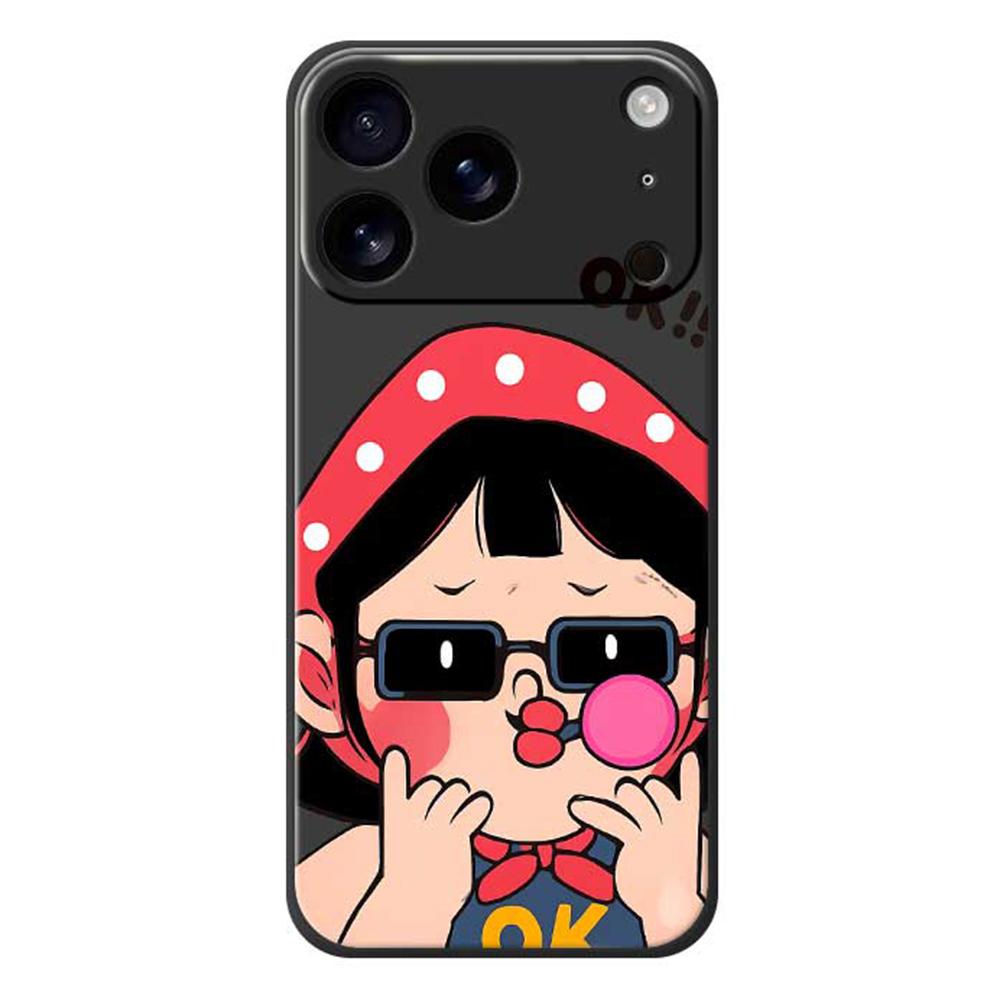 For iPhone 17 Pro Max Case Cute Kid Pattern Printing Straight Edge TPU Phone Back Cover