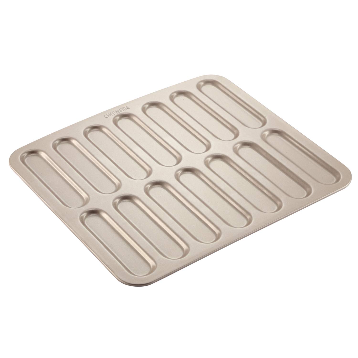 

CHEFMADE 14-Cavity Finger-Style Cream Puff Pan, Non-Stick Cake Pan