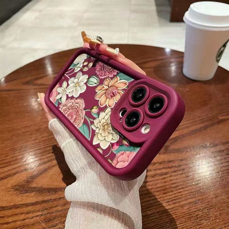 Flowers are like brocade, suitable for iphone16pro mobile phone case, Apple 15, Korea 14, Europe, America and 13promax new 12x.