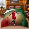 Gedrucktes 3-teiliges Bettwäsche-Set Cristiano Ronaldo Muster Bettlaken Kissenbezug für Schlafzimmerdekoration