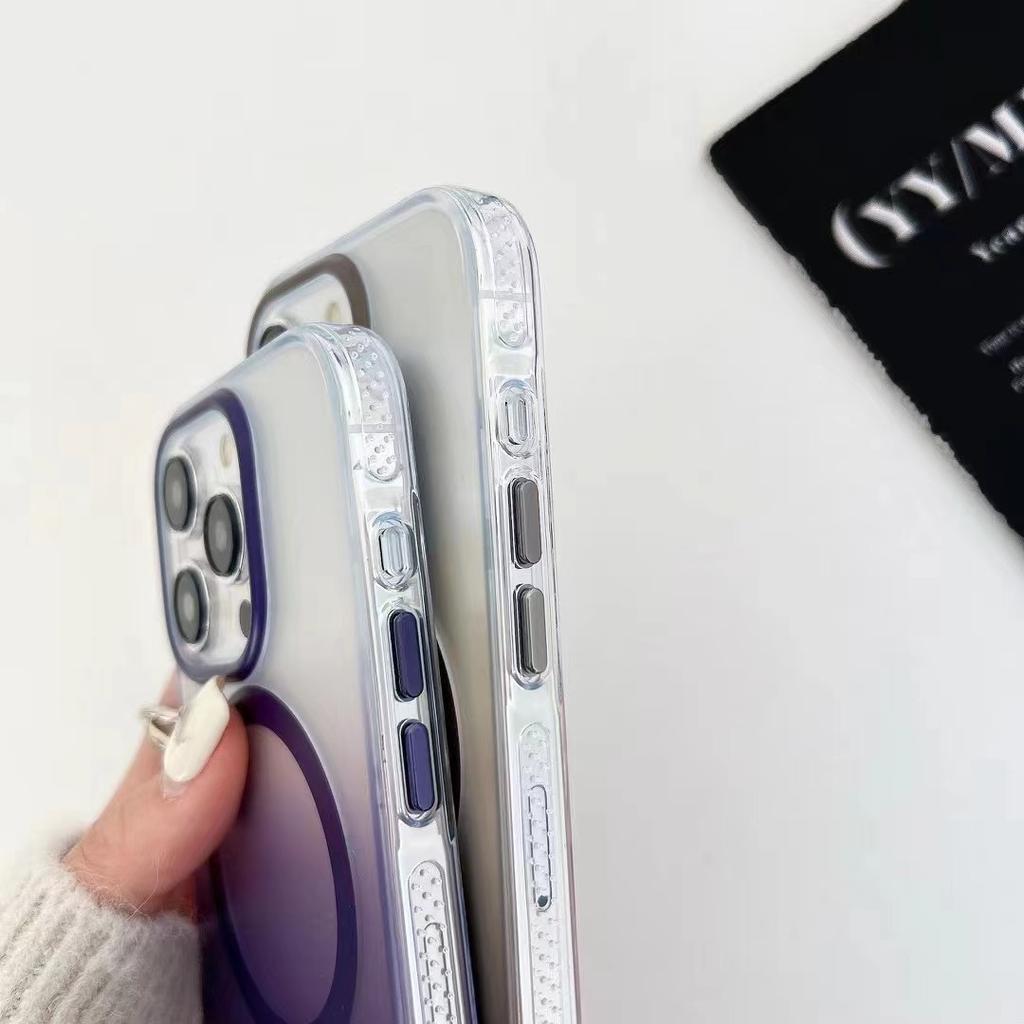 Apple 16pro Handyhülle Magsafe Magnetisches Laden Farbverlauf Blaues Licht 15 Geeignet für IPhone 14 Fallschutzhülle