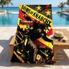 Custom Name Biker Anarchy Stylish Digital Printing Beach Towel Quick‑Drying Absorbent Blanket for Beach Pool Gym Travel
