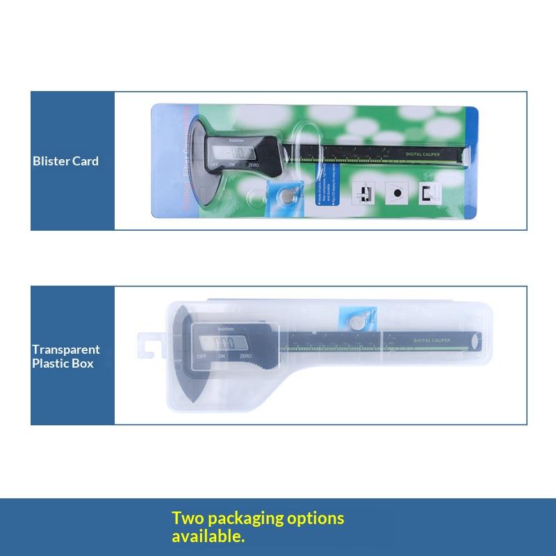 Koravo Electronic Digital Caliper 0-100-150mm All-Plastic Small Mini Blister Pack with Insert Card