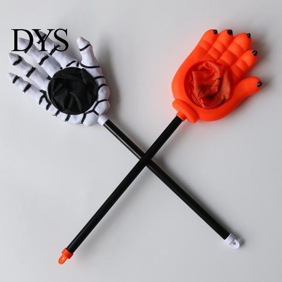 Halloween Props for Children Trick or Treat Bags Kids, Palm Shaped Candy Holder, Decorative Party Pouches Skeleton Hand Pouch with Long Handle Goodies