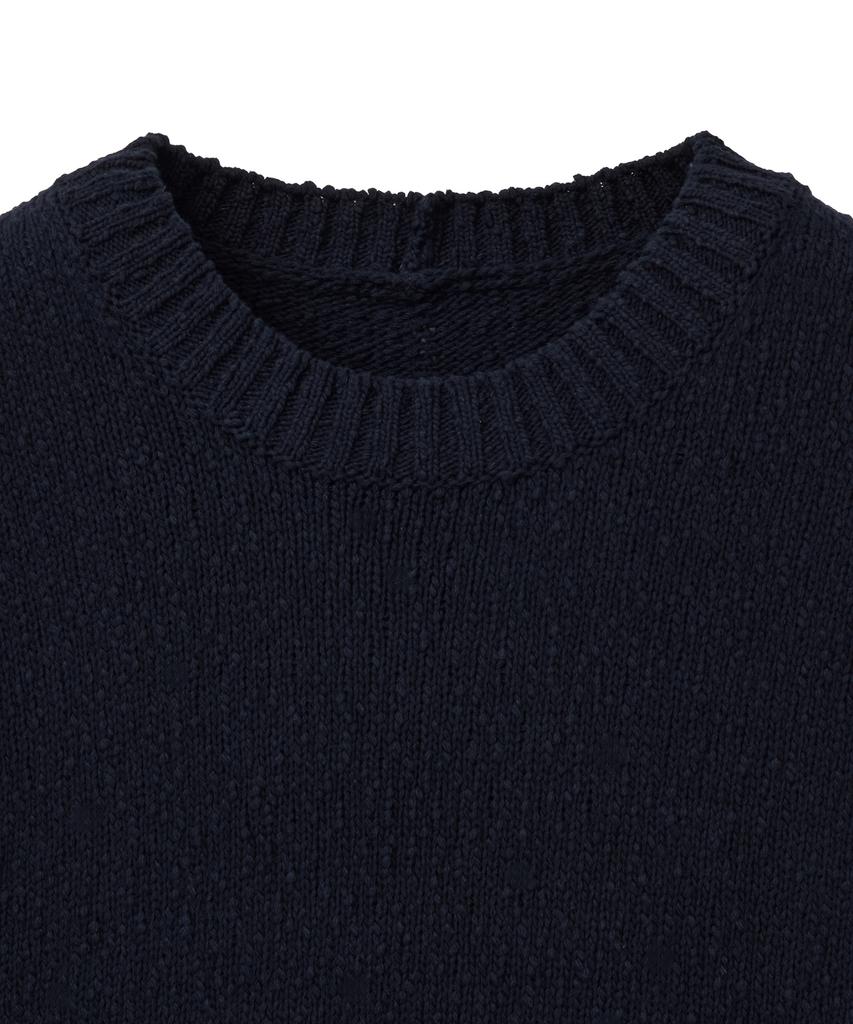 NOIRER Low Gauge Crop Half Knit (Navy)