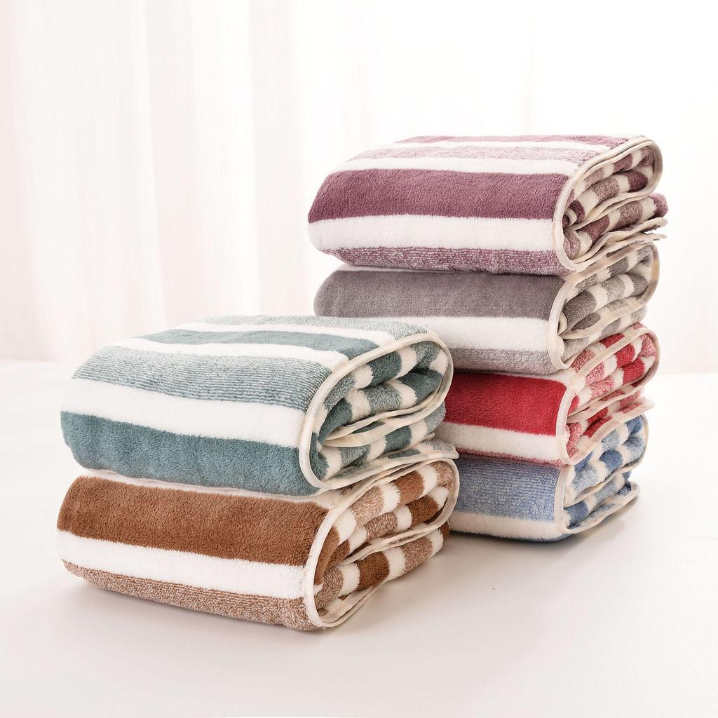 Soft Coral Fleece Absorbent Couple Bath Towel for Home Use