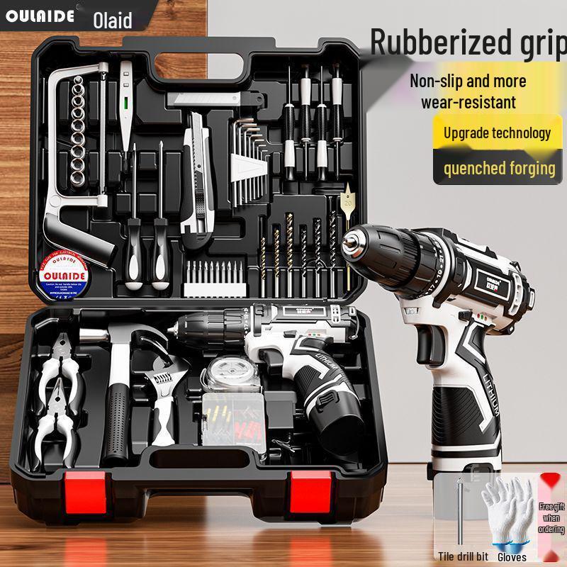 Electric Drill & Multifunctional Household Tool Set - Tool Box for Electricians & Woodworkers