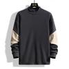 Half Turtleneck Autumn and Winter Warm Tops for Mens Sweatshirt for Young Middle-collar Relaxed Fit Base Blouse Devli Everyday Long-sleeved T-shirt