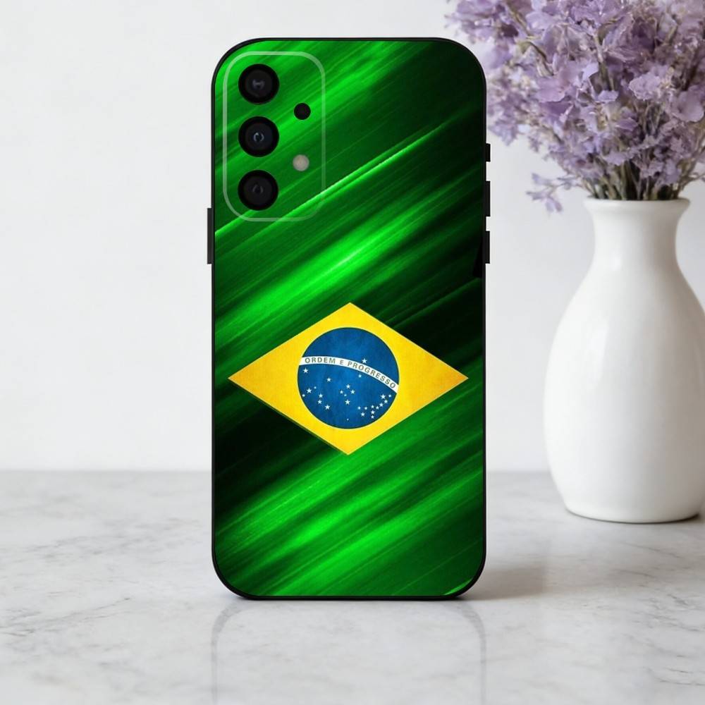 COOL B-Brazilian-N F-Flag-G ART Phone Case For Samsung Galaxy A73,A72,A71,A70,A53,A52,A51,Soft Silicone Black Cover
