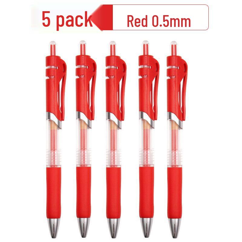 Роллерная шариковая ручка 0,5 мм, черная/красная, со стержнем - Студенческие и офисные принадлежности 0.5mm Single