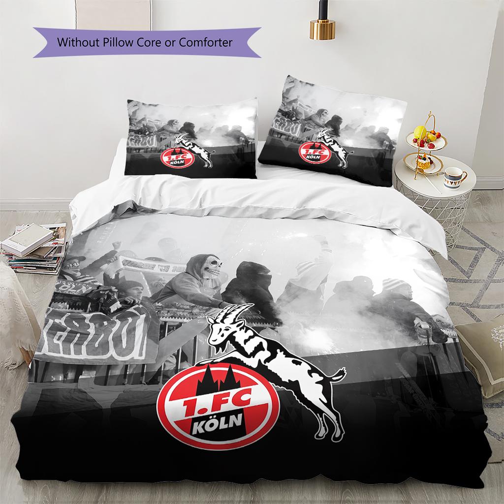 Köln FC Pattern Bedding Home Decoration Birthday Gift (1 * duvet cover + 2 * pillowcase, without core)